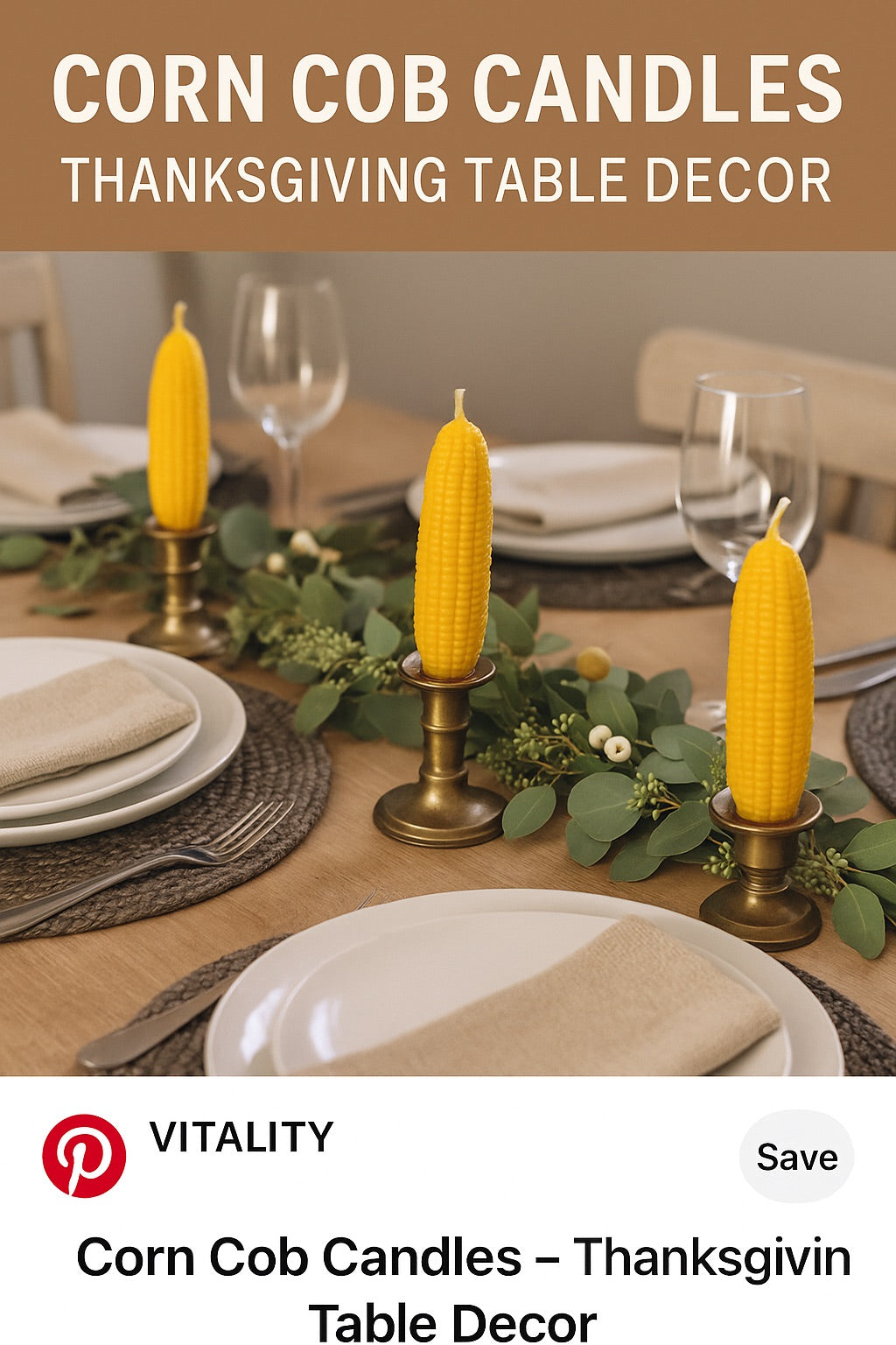 Corn Cob Candle – Friendsgiving Centerpiece Taper Candle, Southern Decor, Fall Thanksgiving Table, Funny Hostess Gift, Crawfish Boil Cookout Decor