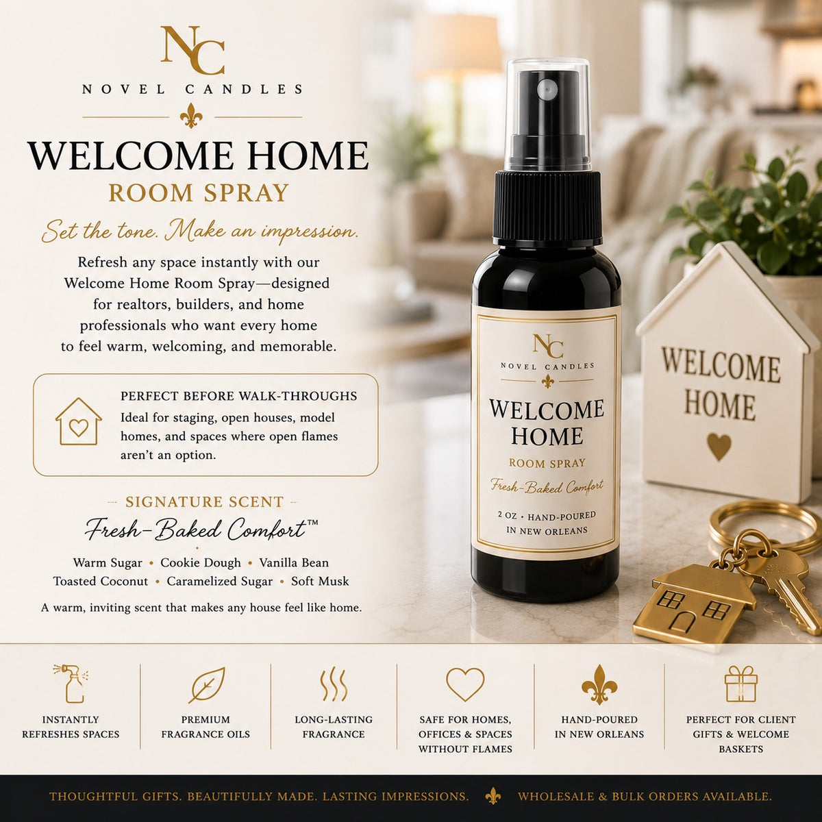 WELCOME HOME Candle Gift for Realtors | Closing Gift for Home Buyers | Custom Real Estate Gift | Home Builder Housewarming Candle