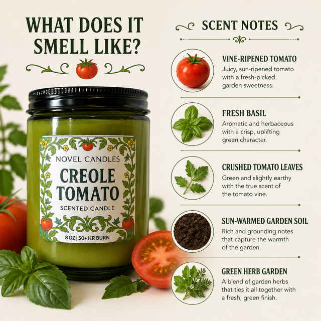 Creole Tomato Scented Candle: Fresh Herb Garden, New Orleans Candle