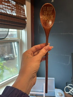 Personalized Cajun Roux Spoon | Engraved Wooden Cooking Spoon | “It Had To Be Roux” | Mind Ya Roux | Pass Da Trinity | Custom Handwriting Gift