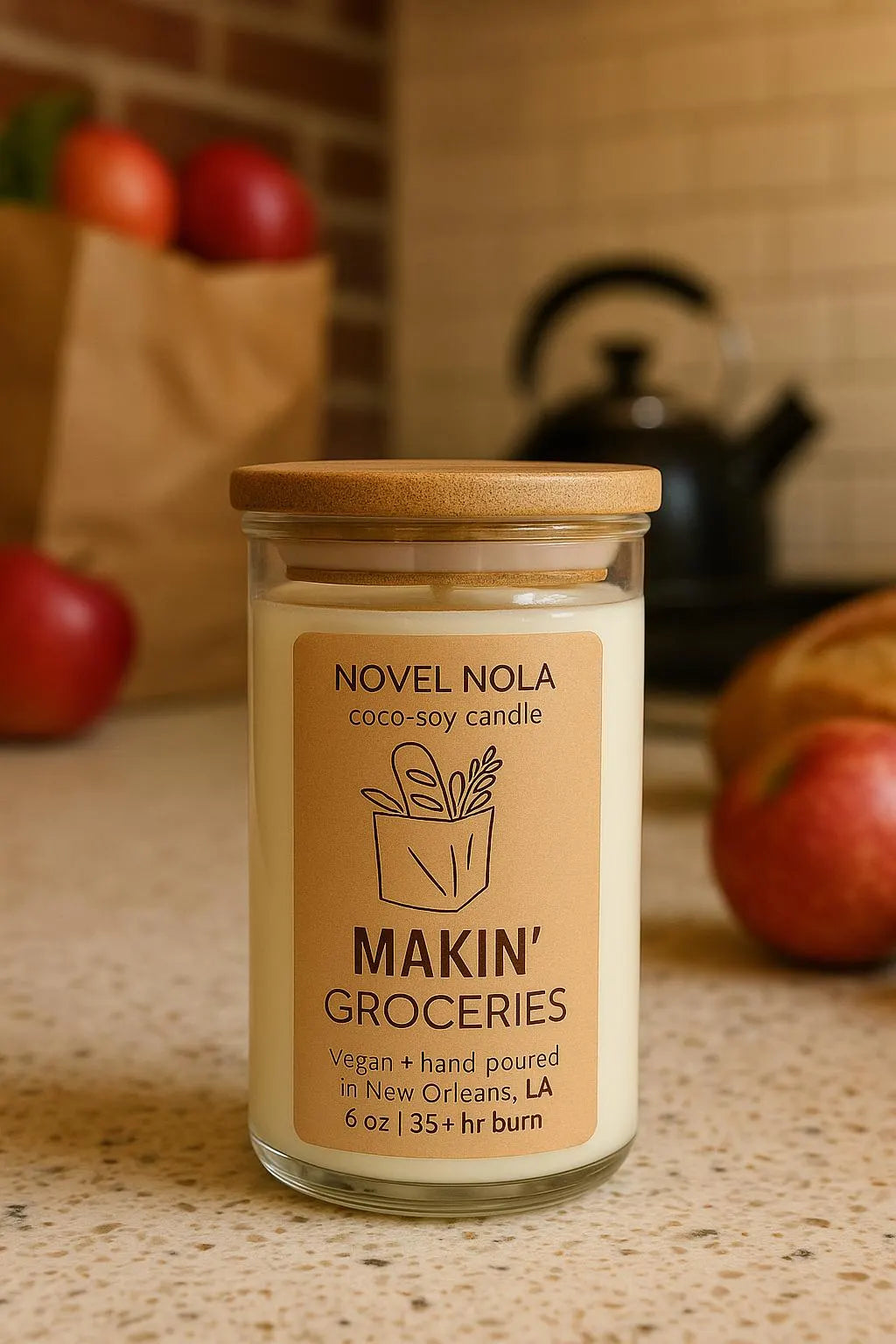Ya Mama’s Cookin’ Candle | Fresh Baked Bread, Cinnamon Sugar, Pecan Pie & Apple | New Orleans Southern Home Scent