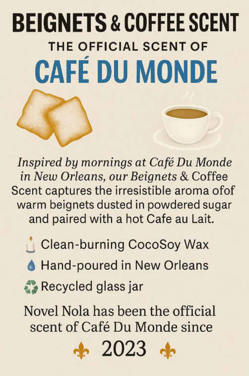 Cafe Du Monde Mug Candle – New Orleans Beignets & Coffee Scent