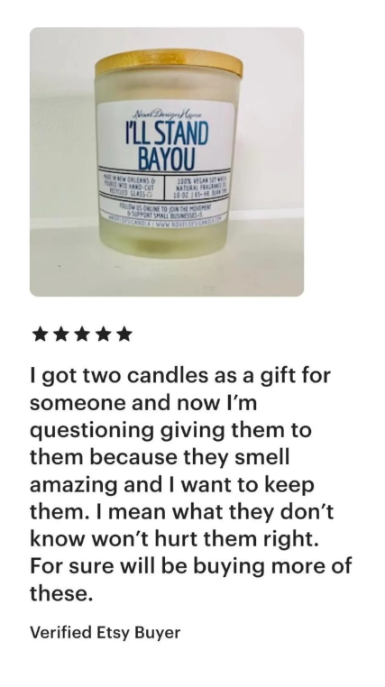 I'LL STAND BAYOU Candle • Amber Vanilla Scent • New Orleans Handmade CocoSoy Wax