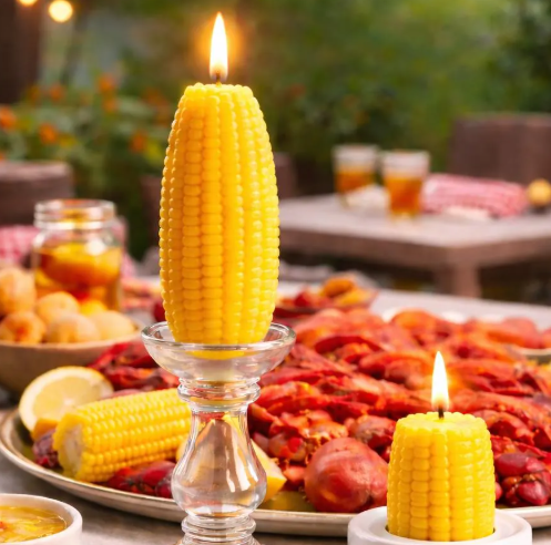 Corn Cob Candle – Crawfish Boil Table Centerpiece, Beeswax Taper Candle, Southern Decor, Friendsgiving & Thanksgiving