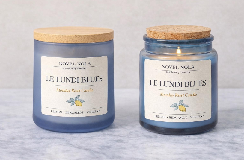 LUNDI BLUES Lemon Candle | Bright Citrus Ritual Candle | Monday Reset | Fresh Lemon Scent | Eco-Luxury Hand-Poured Candle
