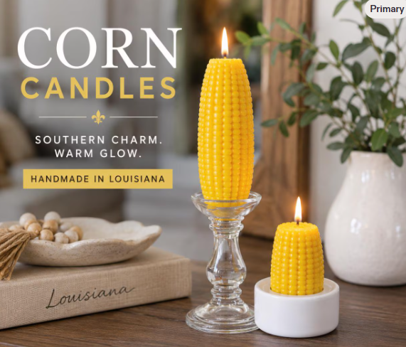 Corn Cob Candle – Entry Table Centerpiece, Beeswax Taper Candle, Southern Decor, Friendsgiving & Thanksgiving Hostess Gift, Funny Fall Decor
