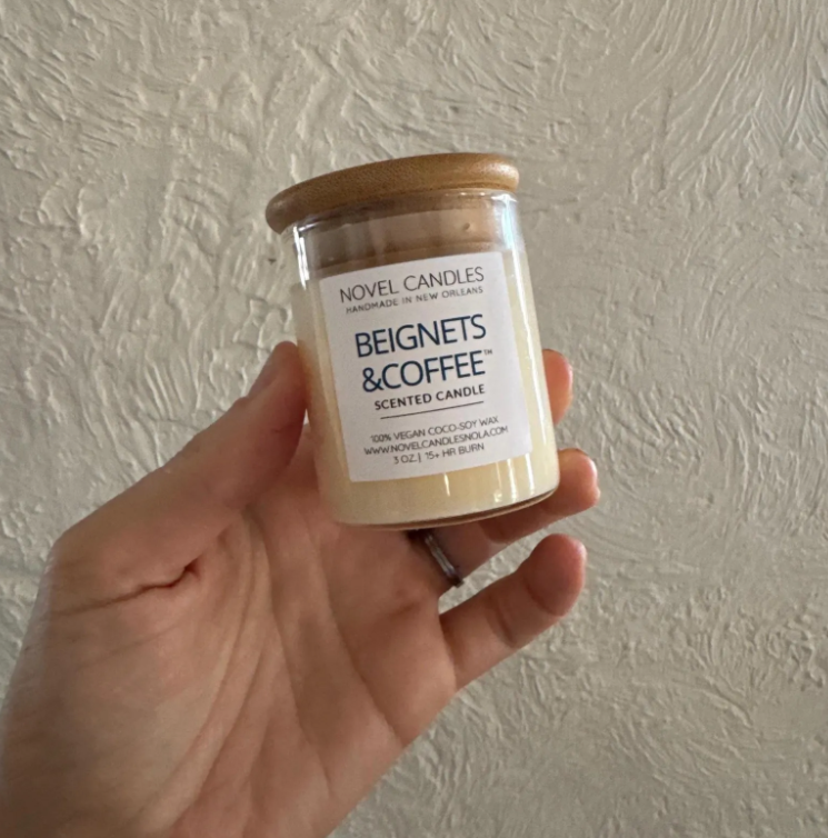 Beignets & Coffee Scented Candle – Official Cafe Du Monde Candle Scent | Handmade in New Orleans Foodie Gift | NOLA Vacation Souvenir