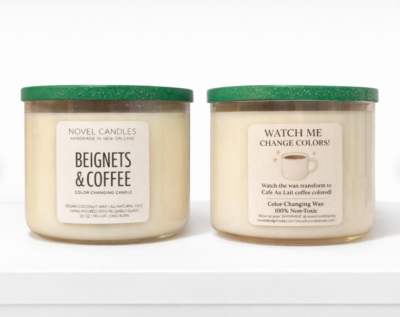 Beignets & Coffee Scented Candle – Official Cafe Du Monde Candle Scent | Handmade in New Orleans Foodie Gift | NOLA Vacation Souvenir