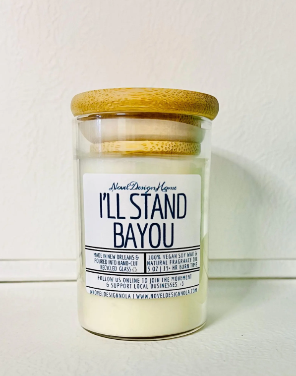 I'LL STAND BAYOU Candle • Amber Vanilla Scent • New Orleans Handmade CocoSoy Wax