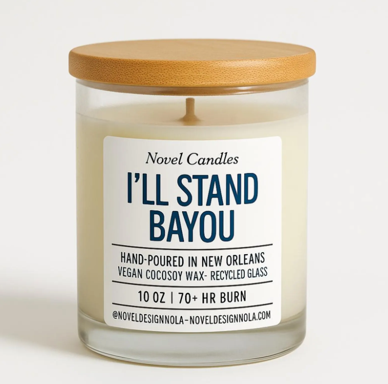 I'LL STAND BAYOU Candle • Amber Vanilla Scent • New Orleans Handmade CocoSoy Wax