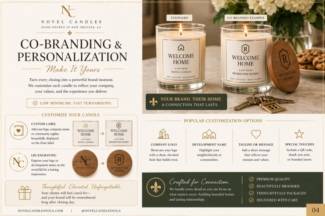 WELCOME HOME Candle Gift for Realtors | Closing Gift for Home Buyers | Custom Real Estate Gift | Home Builder Housewarming Candle
