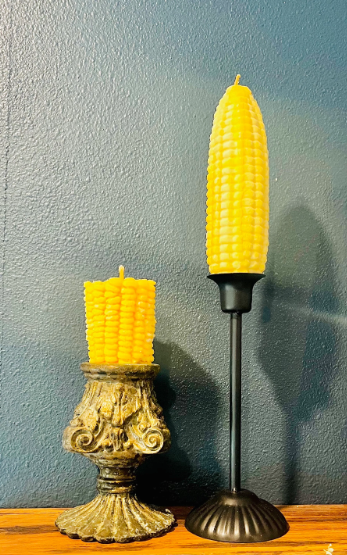 Corn Cob Candle – Crawfish Boil Table Centerpiece, Beeswax Taper Candle, Southern Decor, Friendsgiving & Thanksgiving