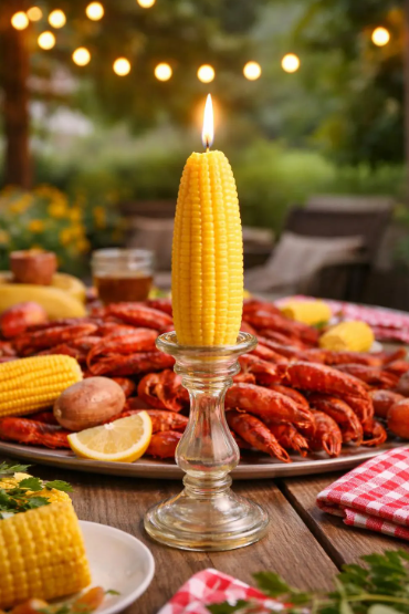 Corn Cob Candle – Crawfish Boil Table Centerpiece, Beeswax Taper Candle, Southern Decor, Friendsgiving & Thanksgiving
