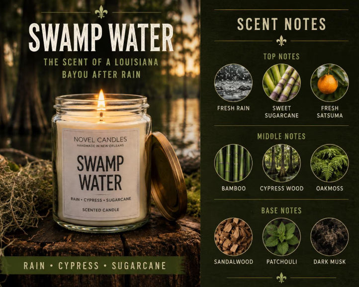 Swamp Water Candle | Rain, Cypress & Sugarcane | Louisiana Bayou Inspired  Swamp Water