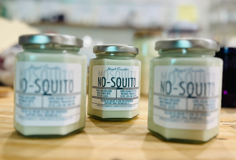 All-Natural Insect Repellent Candle - Basil, Lavender, Lemongrass, Sage Mosquito Candle, Red White & Blue Decor, July Fourth Party Decor