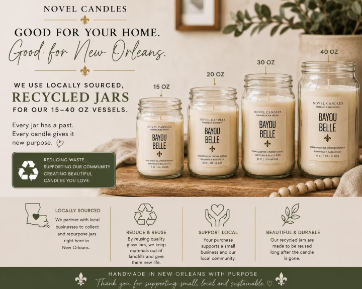Bayou Belle Candle | Sugarcane, Amber & Vanilla Citrua Louisiana Candle | New Orleans Gift | Southern Candle | Handmade CocoSoy Candle
