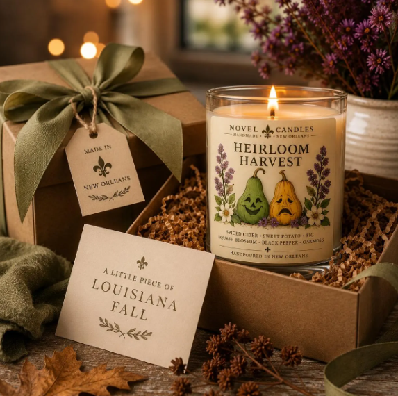 Heirloom Harvest Fall Candle | Sweet Potato, Fig & Spiced Cider | Louisiana Fall Candle | Southern Autumn Gift | Handmade in New Orleans