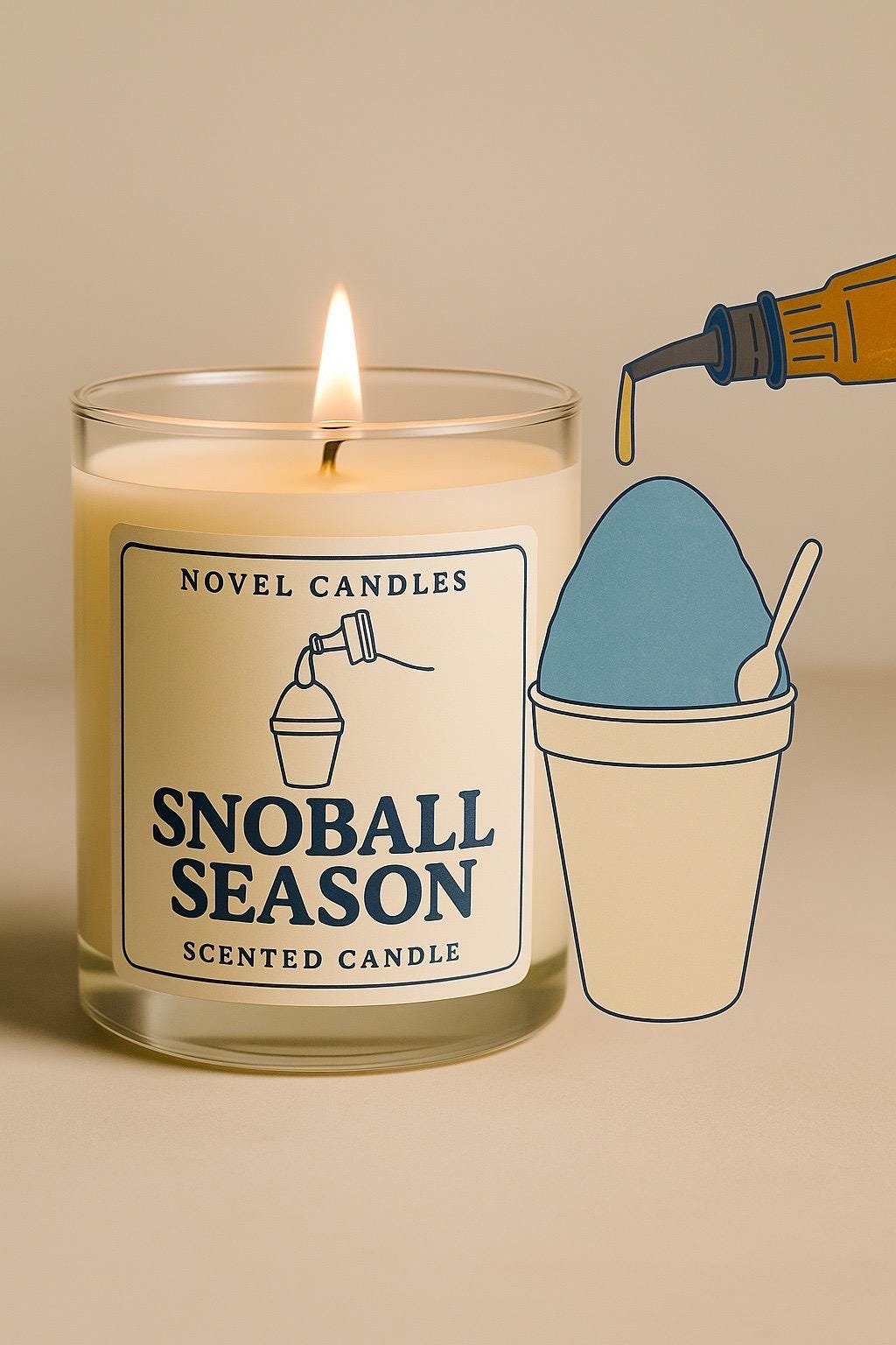 Sno-Ball Season Scented Candle — Vegan CocoSoy Wax, Recycled Glass Jar, New Orleans Summer Gift