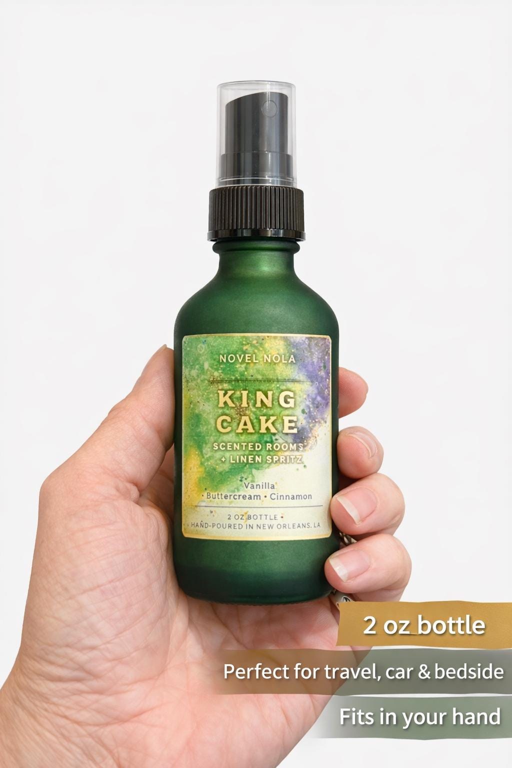 King Cake Scented Room & Car Spray — All Natural Fragrance, Mardi Gras Gift, New Orleans Themed Scent, Made in NOLA