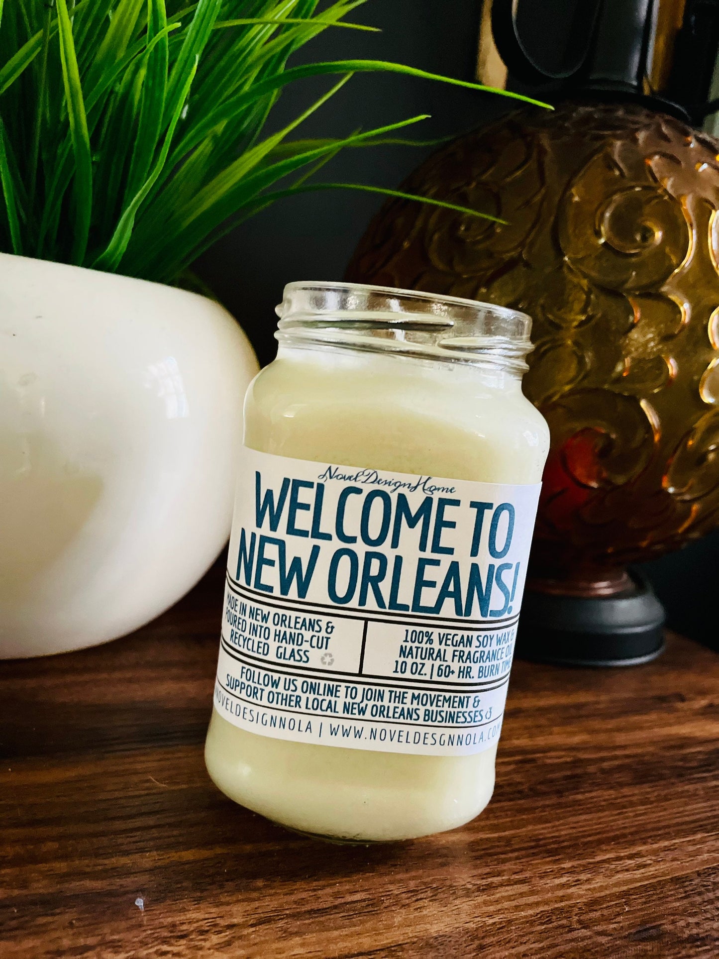 Welcome to New Orleans Scented Candle: Spicy Sweet Floral Citrus Bay Scent, Handmade in NOLA, Wedding Favor, Orleans Gift Idea