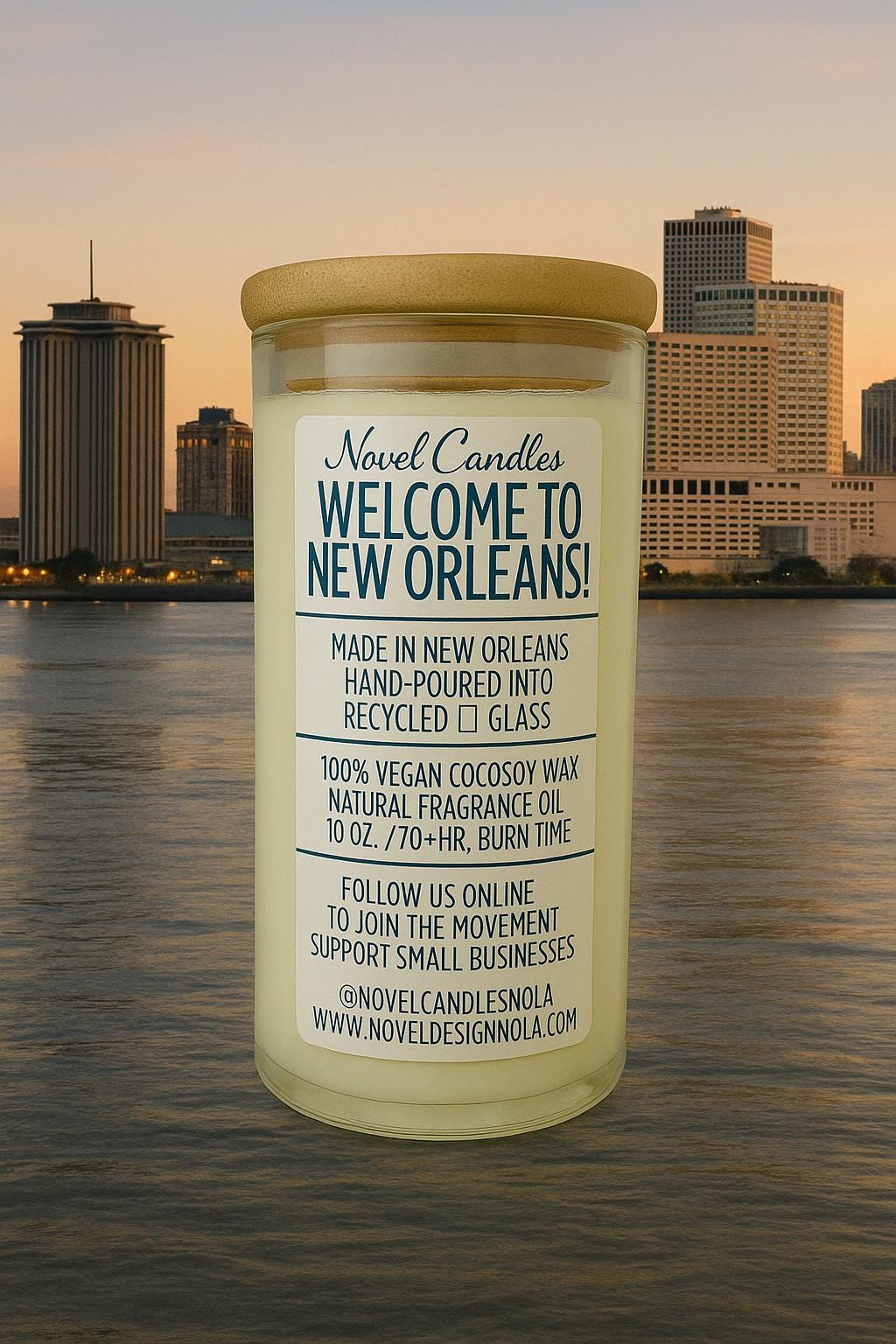 Welcome to New Orleans Scented Candle: Spicy Sweet Floral Citrus Bay Scent, Handmade in NOLA, Wedding Favor, Orleans Gift Idea