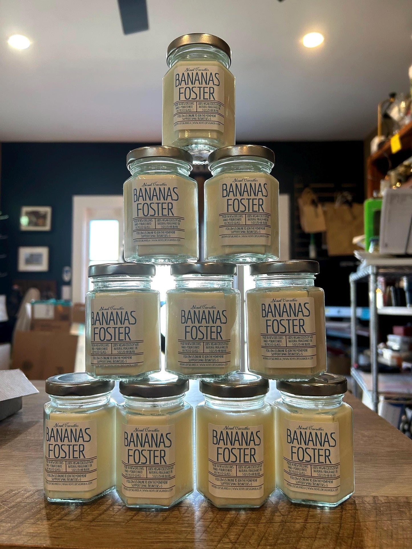 Bananas Foster Candle: New Orleans Dessert Scent, Vegan CocoSoy Wax