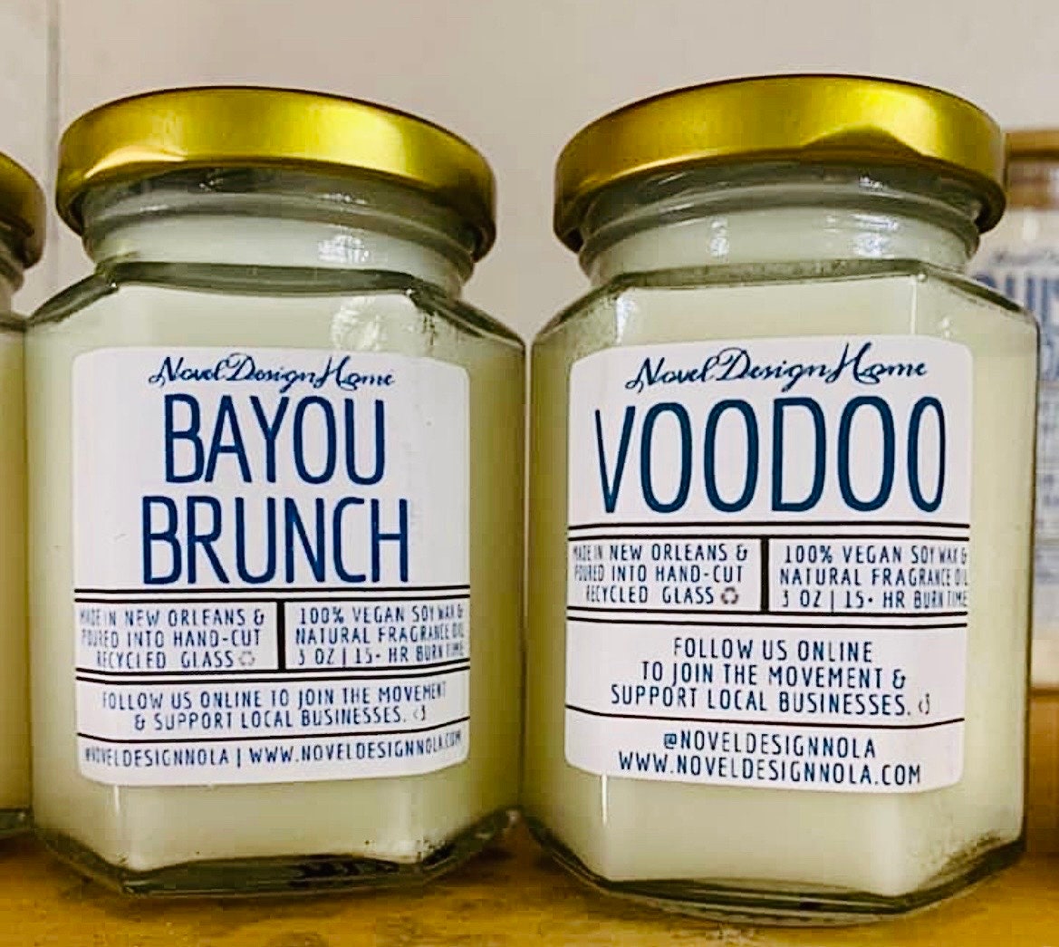 VOODOO Candle: Apple Cinnamon Palo Santo Sage Scented Soy Wax, New Orleans Themed Halloween Fall Candle