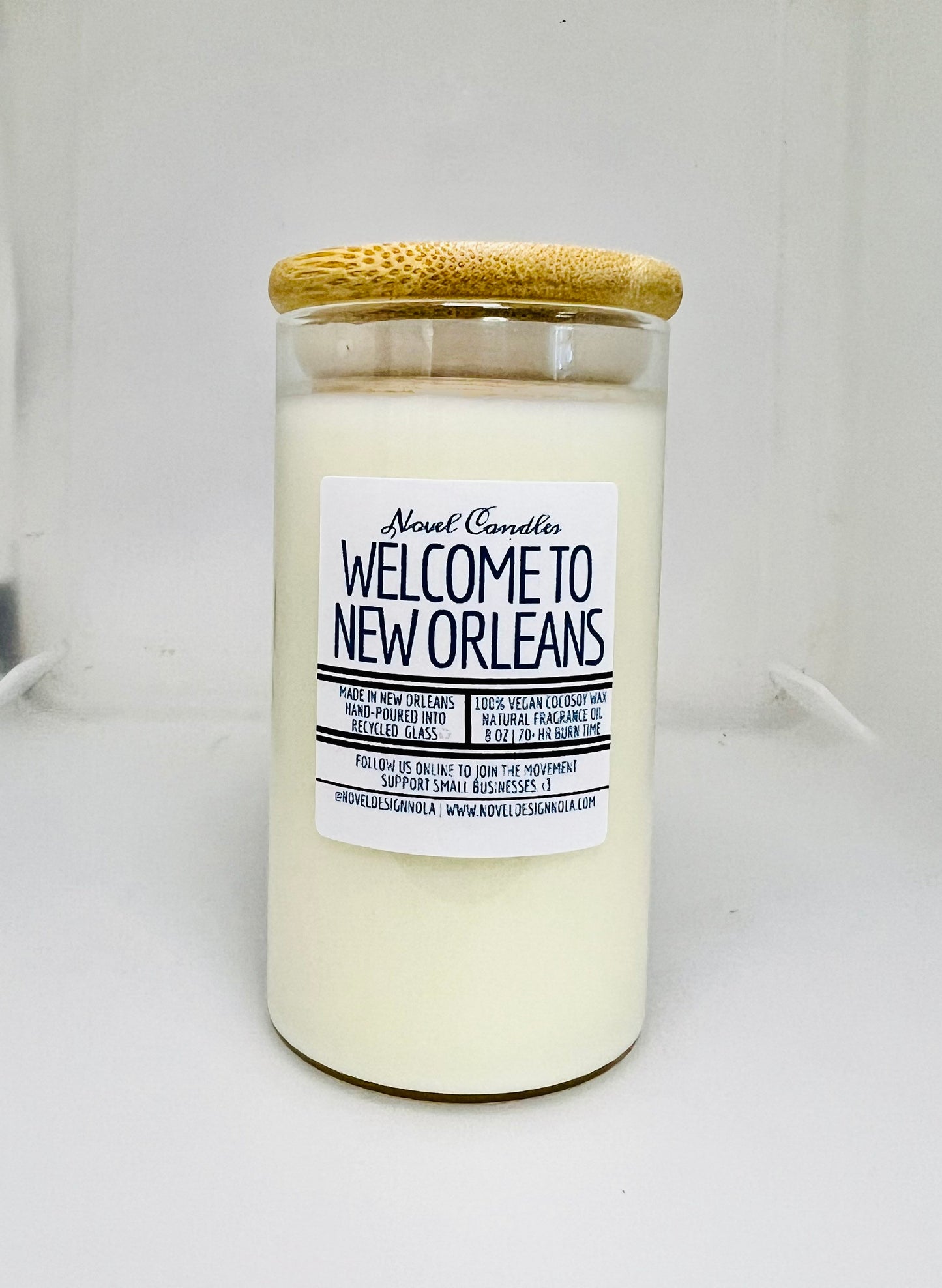 Welcome to New Orleans Scented Candle: Spicy Sweet Floral Citrus Bay Scent, Handmade in NOLA, Wedding Favor, Orleans Gift Idea