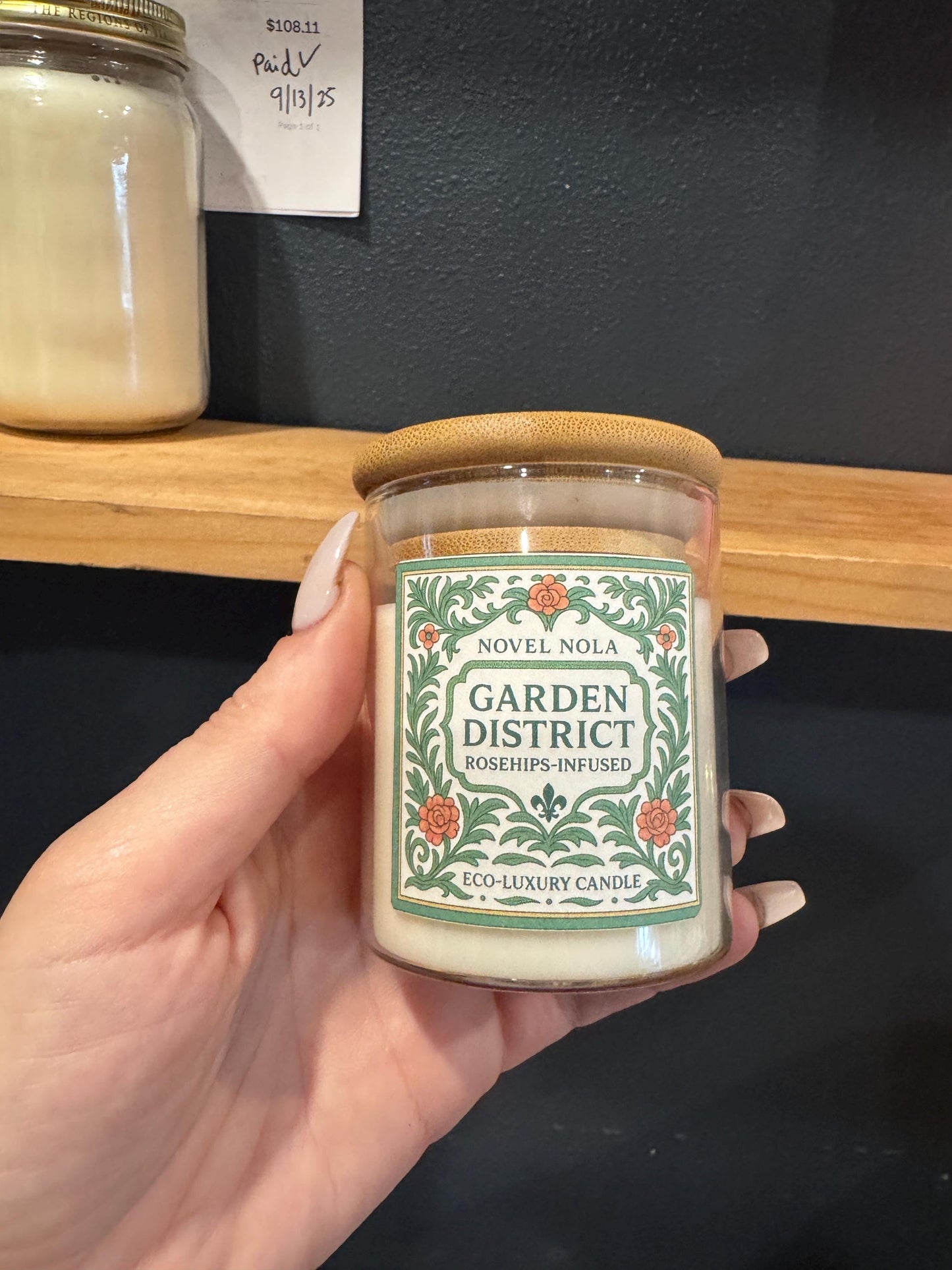Garden District — Rose & Jasmine Scented Candle Eucalyptus, Vegan CocoSoy-Beeswax, New Orleans Home Decor