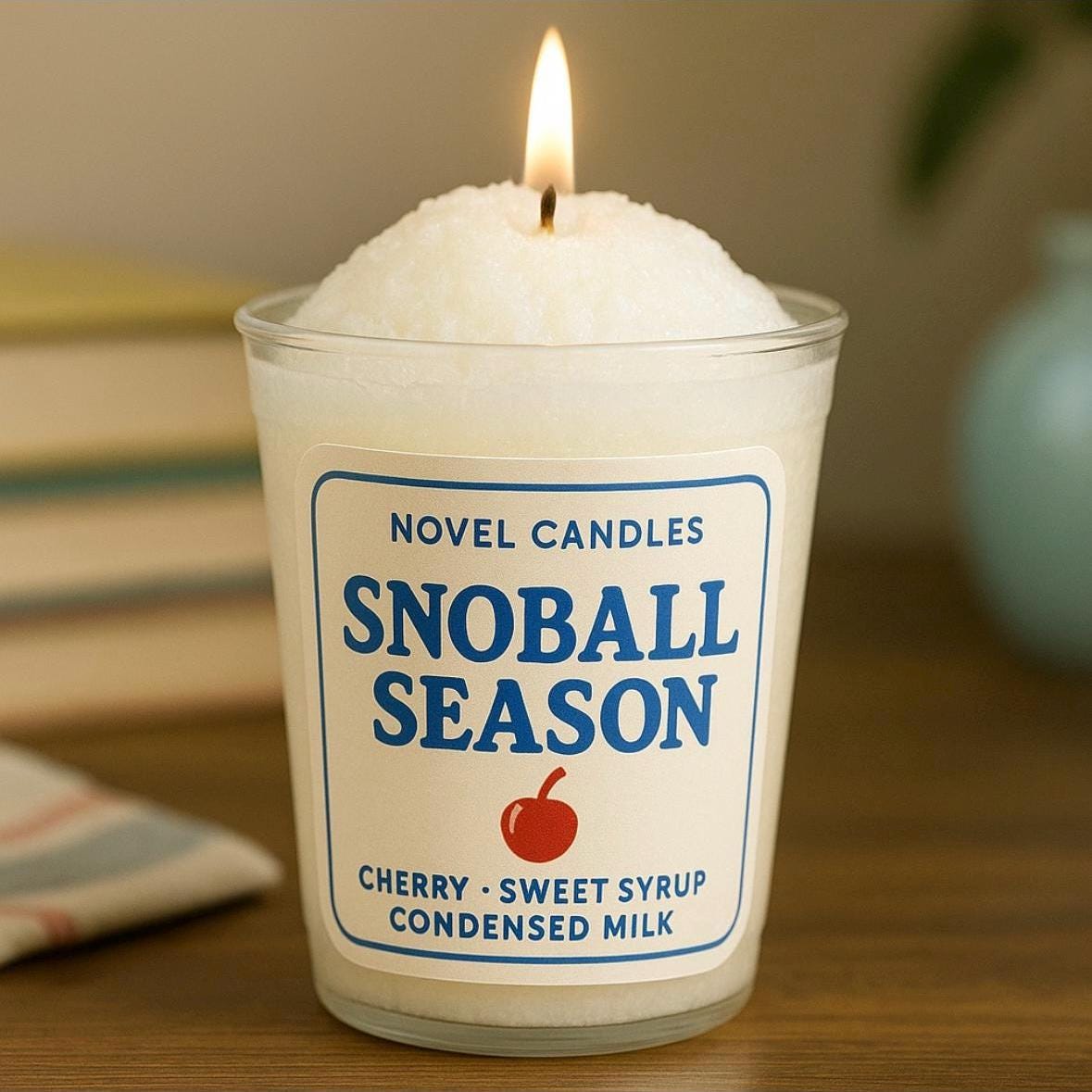 Sno-Ball Season Scented Candle — Vegan CocoSoy Wax, Recycled Glass Jar, New Orleans Summer Gift