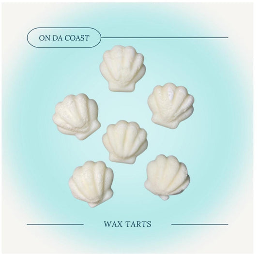 On Da’ Coast Scented Wax Tarts — Seashell-Shaped Shimmering Wax Melts, Gulf Coast Beach Day Scent, Vegan CocoSoy, Made in New Orleans