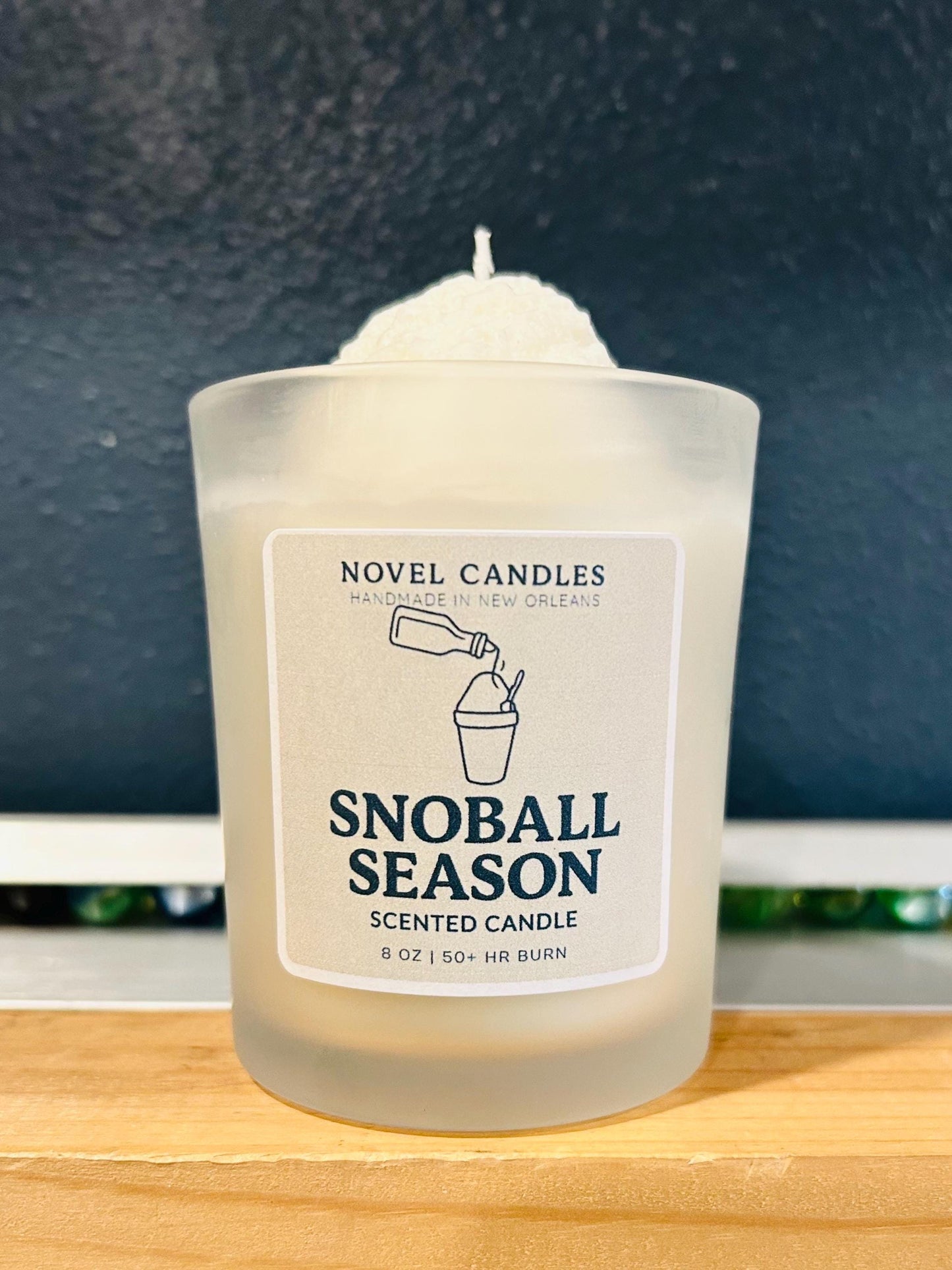Sno-Ball Season Scented Candle — Vegan CocoSoy Wax, Recycled Glass Jar, New Orleans Summer Gift