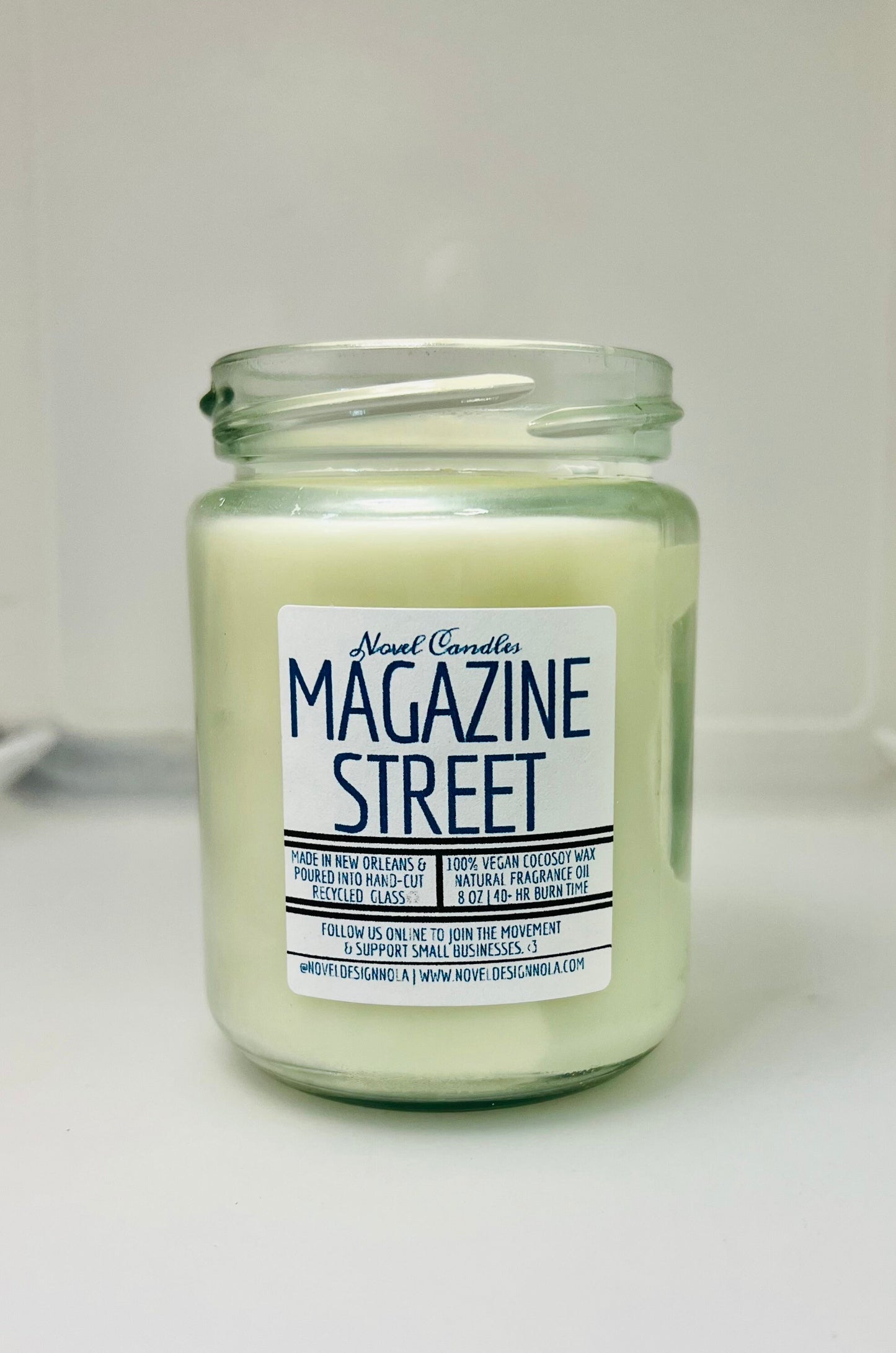 Magazine Street Candle – Sandalwood, Lavender, Patchouli & Satsuma Scented | Vegan CocoSoy Candle | Handpoured in NOLA