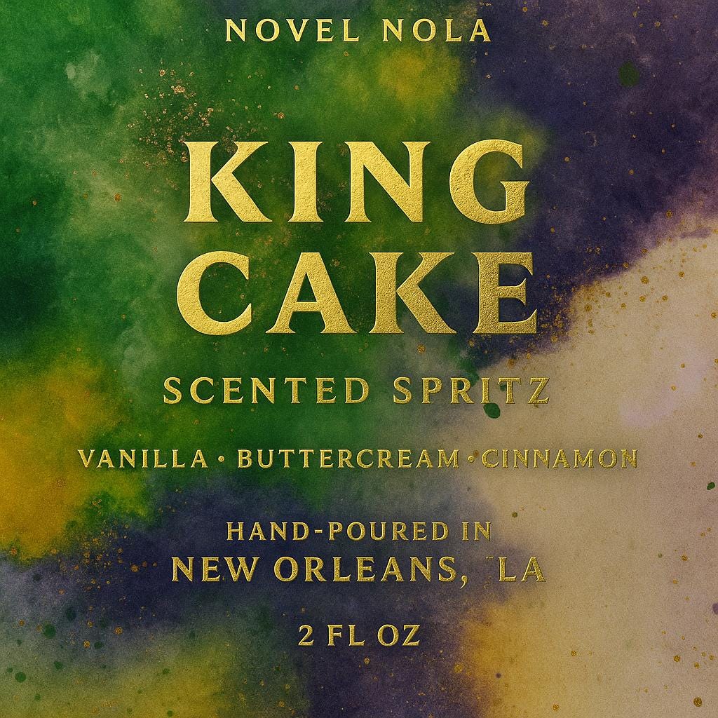 King Cake Scented Room & Car Spray — All Natural Fragrance, Mardi Gras Gift, New Orleans Themed Scent, Made in NOLA