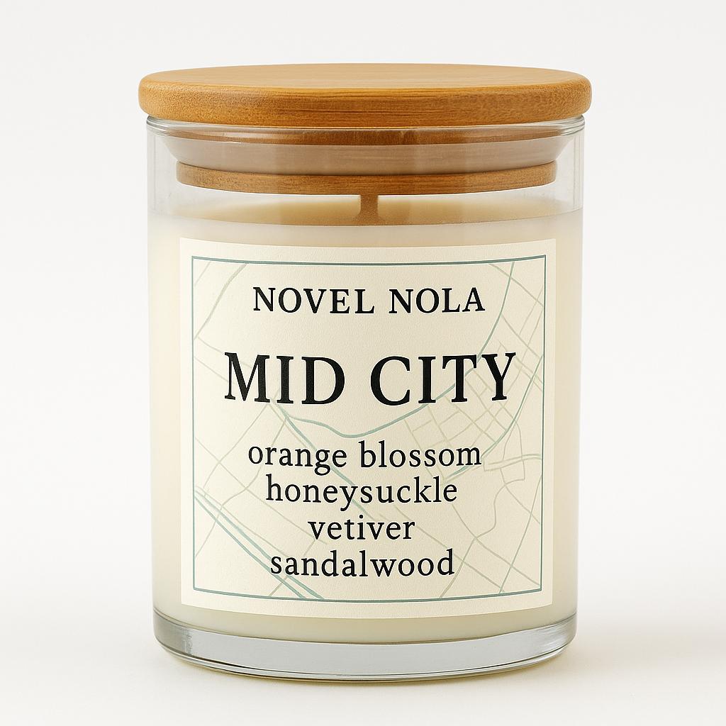 Mid City Candle • New Orleans Inspired • Honeysuckle + Orange Blossom + Vetiver • Nola Made • Clean-Burning CocoSoy Wax