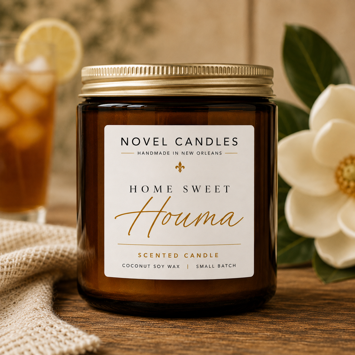 Home Sweet Houma Candle | Sweet Tea & Lemon Scented | Louisiana Front Porch Inspired | Handmade in NOLA
