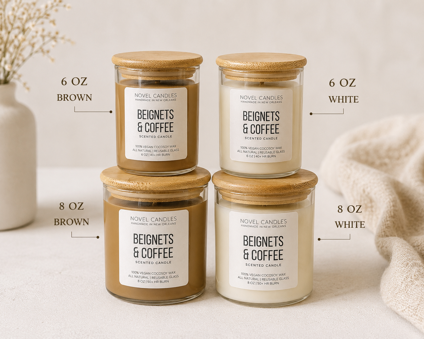 Beignets & Coffee Scented Candle – Official Cafe Du Monde Candle Scent | Handmade in New Orleans Foodie Gift | NOLA Vacation Souvenir
