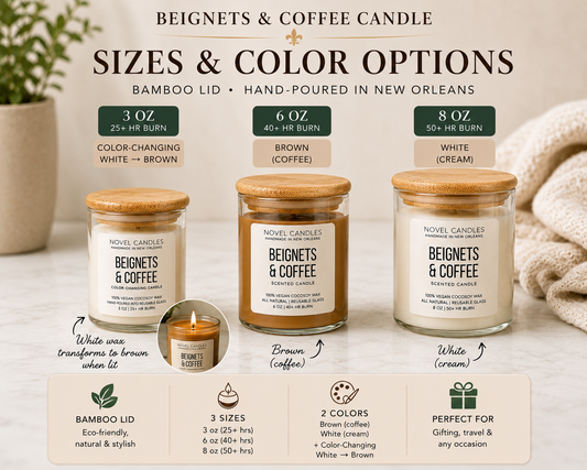 Beignets & Coffee Scented Candle – Official Cafe Du Monde Candle Scent | Handmade in New Orleans Foodie Gift | NOLA Vacation Souvenir
