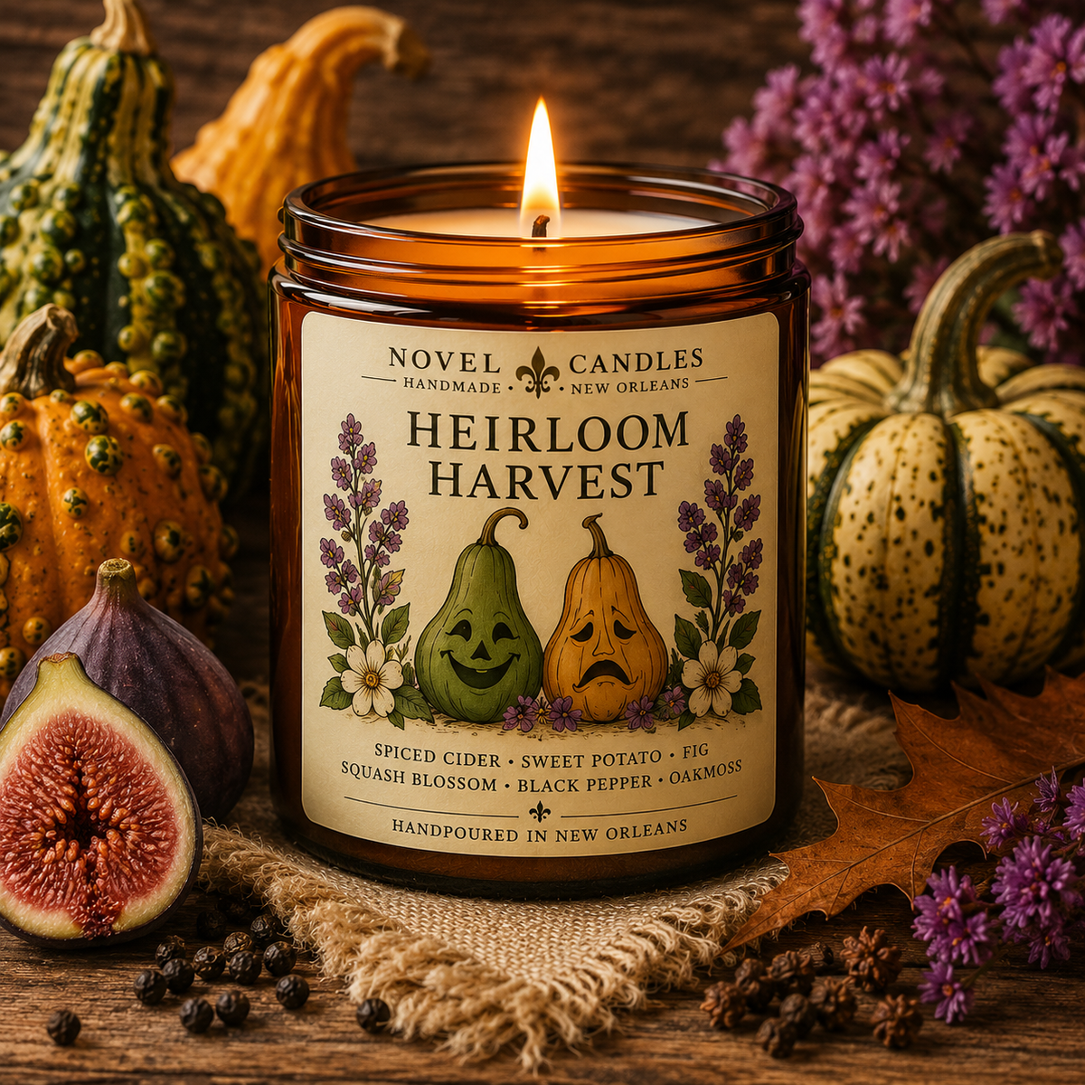 Heirloom Harvest Fall Candle | Sweet Potato, Fig & Spiced Cider | Louisiana Fall Candle | Southern Autumn Gift | Handmade in New Orleans